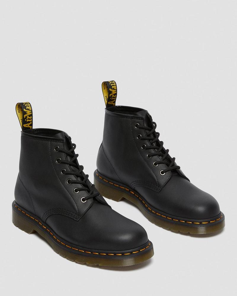 Black Men's Dr Martens 101 Leather Ankle Boots | CA 406VRW